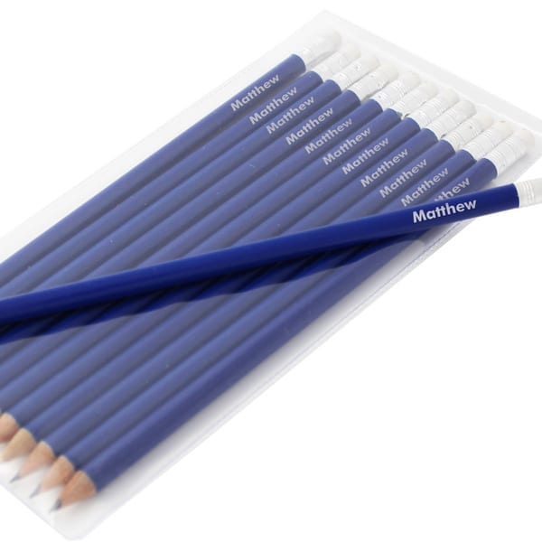 Personalised Named Pencil Set - Blue