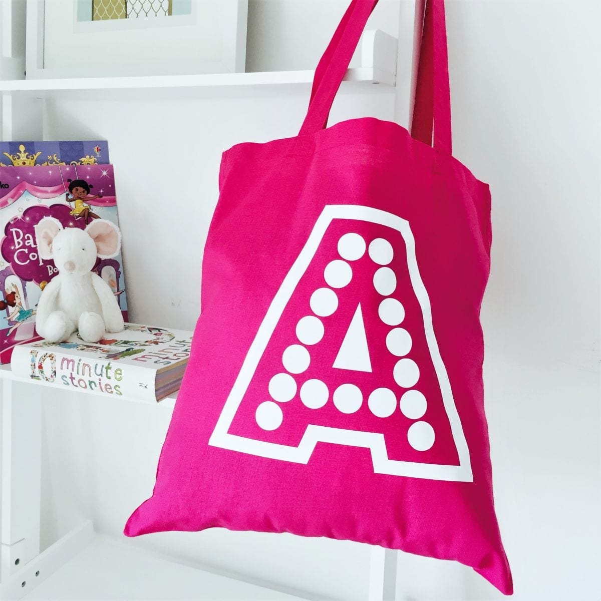 Personalised Initial Cotton Tote Shopping Bag ⋆ Name It Labels